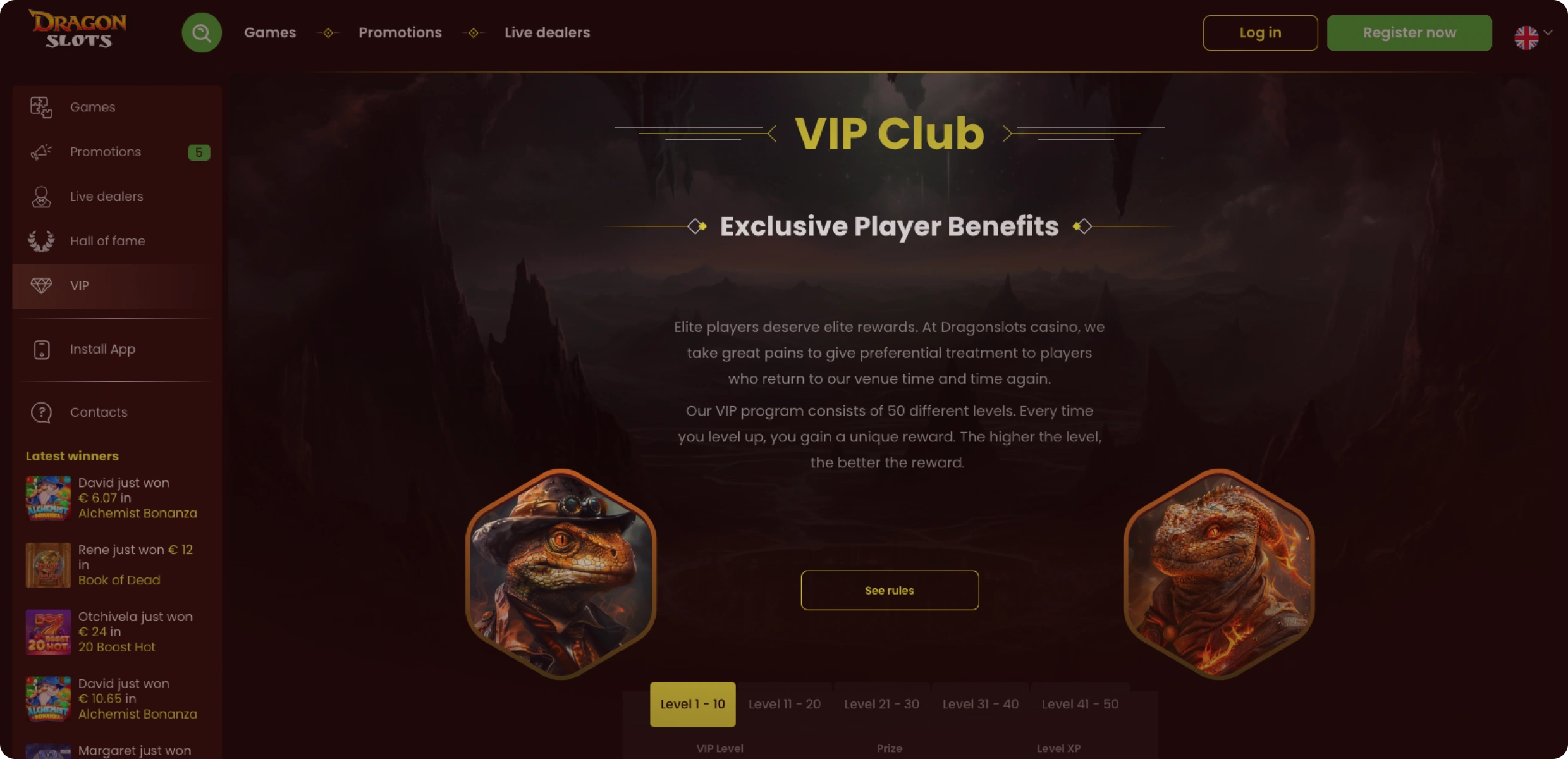 Dragon Slots en ligne